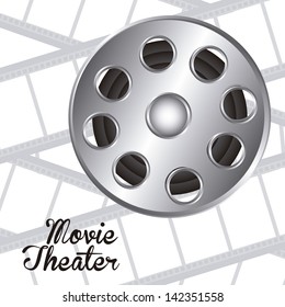 Illustration of icon of cinema, film reel, vector illustration