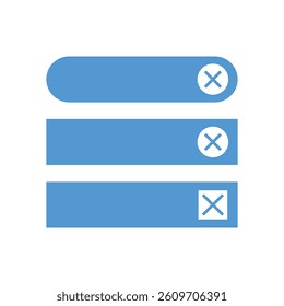 Illustration icon close button blue unique design with blank background