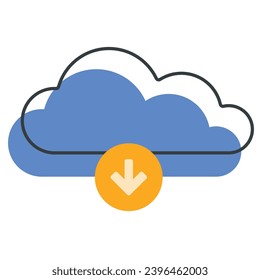 Illustration eines Icon Cloud-Downloads