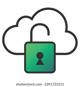 illustration of a icon cloud no lockin