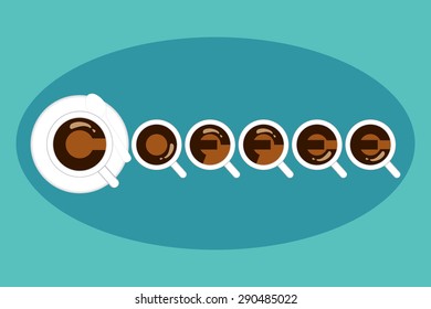 Illustration icon of coffee cup vector.