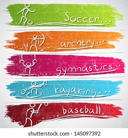 Illustration of icon collection with summer sport activities