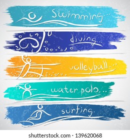 Illustration of icon collection with summer sports