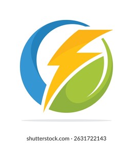An illustration icon with the concept of bio electricity based energy management.