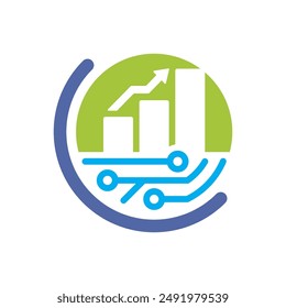 Illustration icon with the concept of business management based on advanced technology.