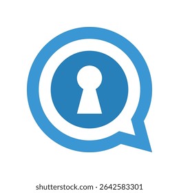 Illustration icon with the concept of communication management with limited access, locked access.