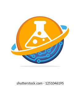 Illustration icon with the concept of digital laboratory media