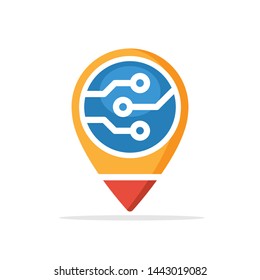 Illustration icon with the concept of digital marker technology