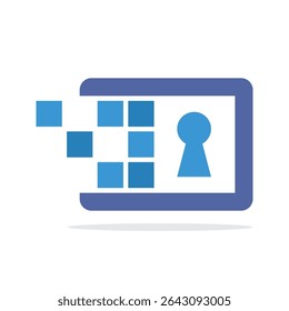 Illustration icon with the concept of digital technology storage security system management.