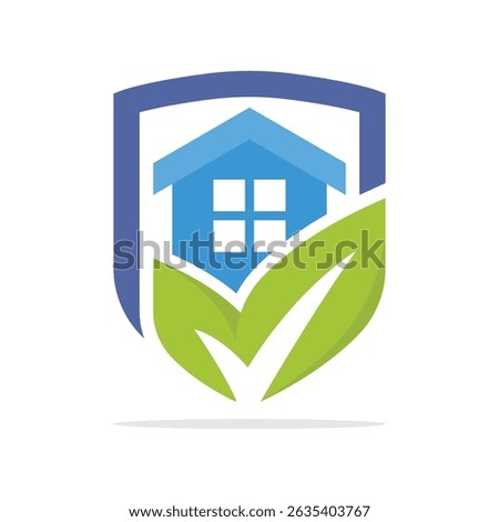 An illustration icon with the concept of environmentally friendly home protection management.