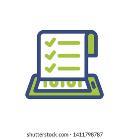 Illustration icon with the concept of extracting evaluation data, survey data with mobile access