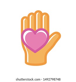 Illustration icon with concept of giving hearts