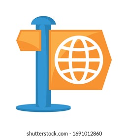 Illustration icon with the concept of a global information guide