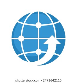 Icono de ilustración con el concepto de optimización de red global.