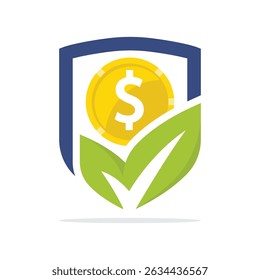 Illustration icon with the concept of growing financial asset protection management.