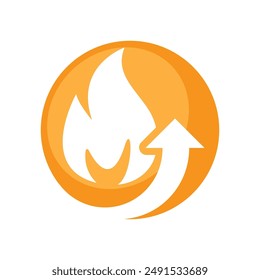 Illustration icon with the concept of increasing combustion