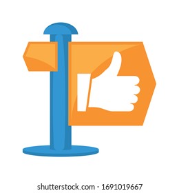 Illustration icon with the concept of information guidance recommended