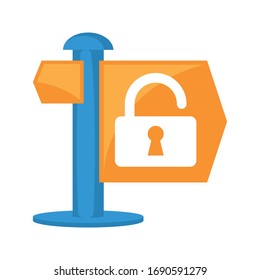 Illustration icon concept information instructions for unblock service.