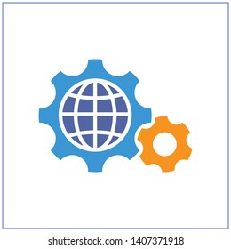 Illustration icon with the concept of managing global business