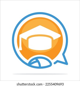 Illustration icon with the concept of online communication media for educational forum