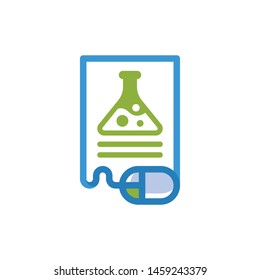 Illustration icon with the concept of an online laboratory analysis report