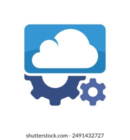 Illustration icon with the concept of operational methods that optimize cloud computing.