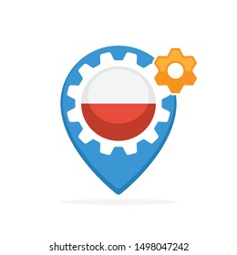 Illustration icon with the concept of production made from Poland