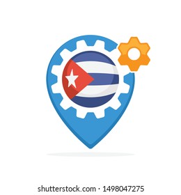 Illustration icon with the concept of production made of Cuba