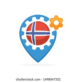 Illustration icon with the concept of production made of Norway