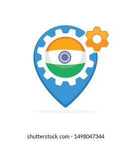 Illustration icon with the concept of production made from India