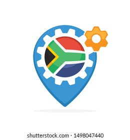 Illustration icon with the concept of production made from South Africa