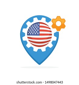 Illustration icon with the concept of production made from the USA