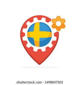Illustration icon with the concept of production made from Sweden