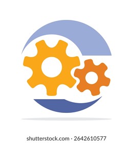 Illustration icon with the concept of production mechanism management.