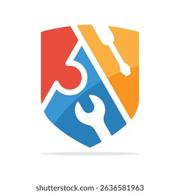 Illustration icon with the concept of service warranty protection management, repair warranty protection.