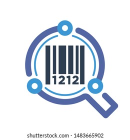 Illustration icon with the concept of smart barcode scanner