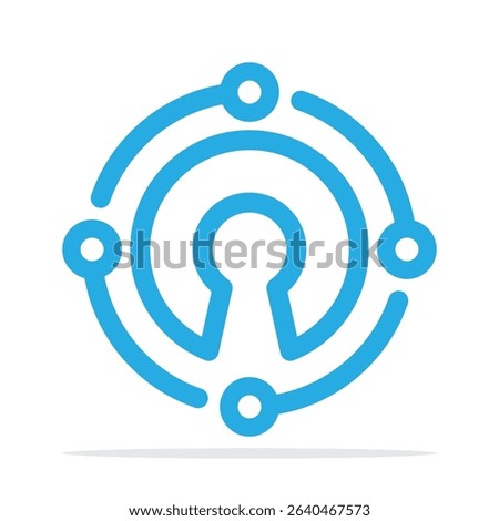 Illustration icon with the concept of smart security technology system management.