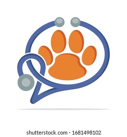 Illustration icon concept of supporting medical information services about animals.