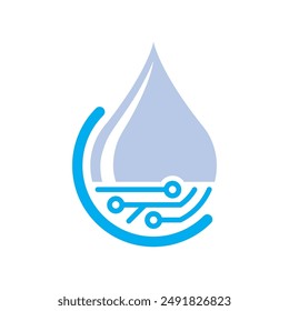 Illustration icon with the concept of water treatment technology innovation.