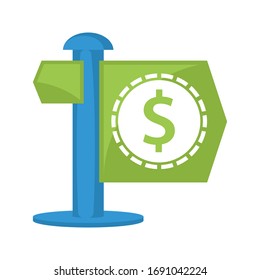 Illustration icon conceptualized information direction for managing money.