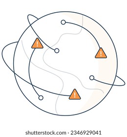 illustration of a icon connect warnin g