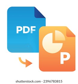 illustration of a icon convert pdf to ppt