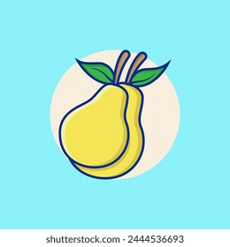 illustration or icon of a cute pear