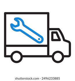 illustration of a icon delivery and installation