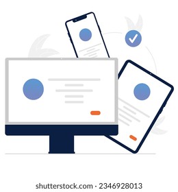 ilustración de una conexión de dispositivo de icono 