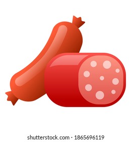 illustration of the icon of different kind of sausages