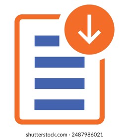 illustration of a icon download document 