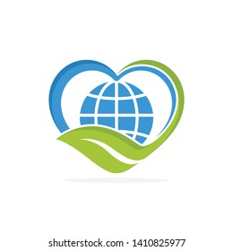 illustration icon with Earth care concept, preserving the environment