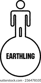 Illustration icon of earth and earthlings