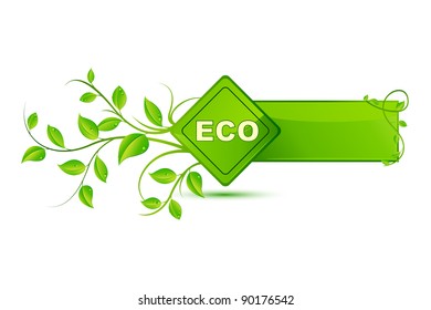 illustration of icon for eco friendly tag on white background